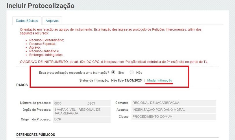 2. Exemplo protocolização